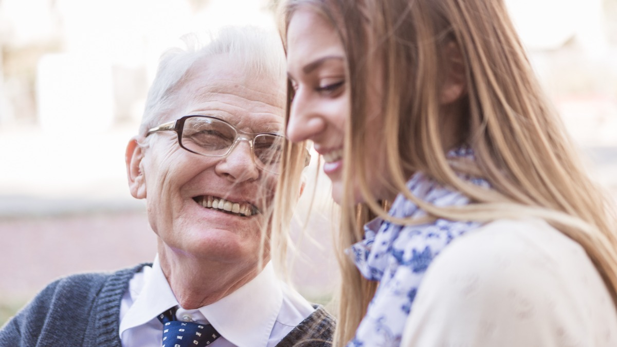 Senior citizen with granddaughter