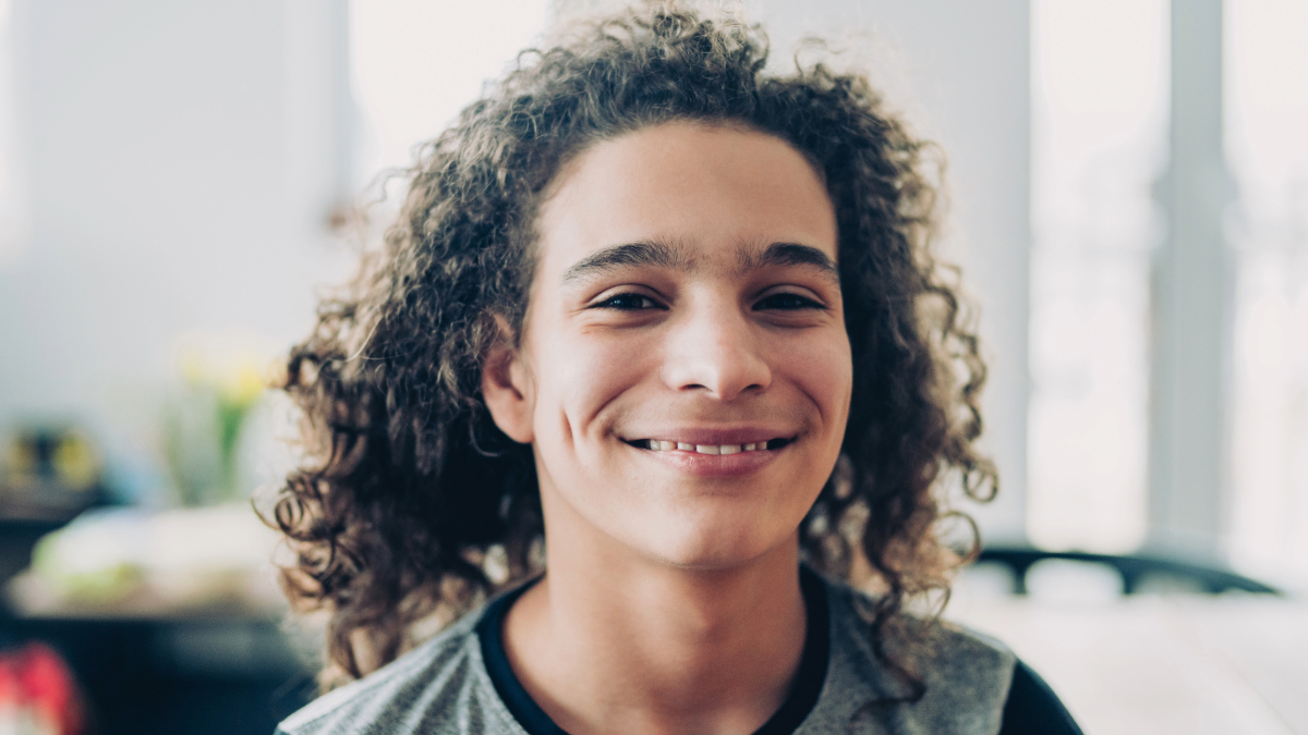 Cheerful male teenager