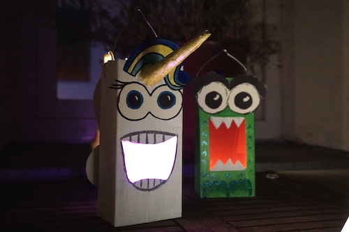 DIY milk carton lanterns