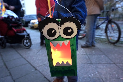 Lantern parade with the lantern made of Tetrapak
