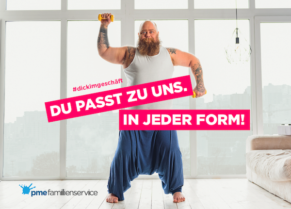 Postcard man with dumbbell