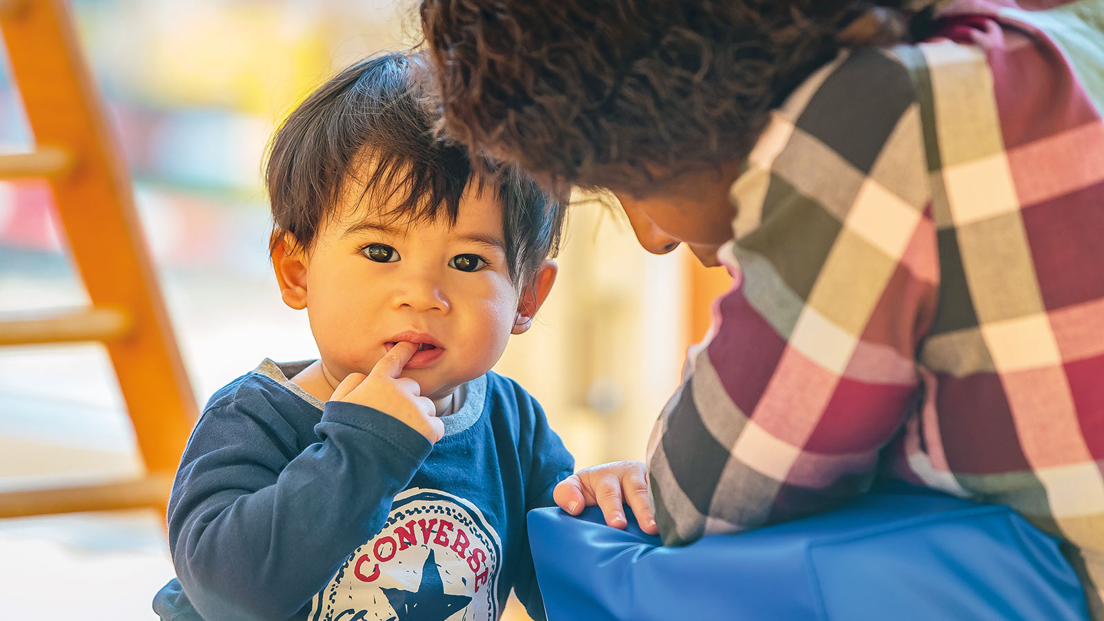 Little boy with caregiver