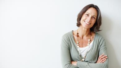 
		Woman smiling into the camera
	