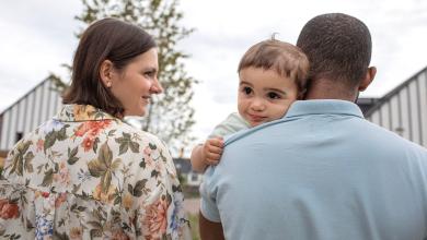 
		Patchwork Parents with a Baby in Their Arms
	