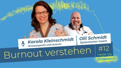 
		Podcast graphic of episode 12 with the characters Olli Schmidt and Karola Kleinschmidt
	