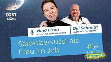 
		Coach Nina Lizon and podcast host Oliver Schmidt can be seen
	