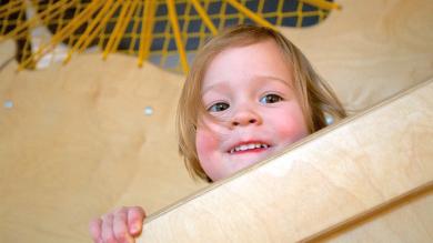 
		Little girl in the childcare center
	