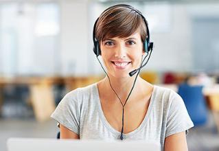 Woman in the call center