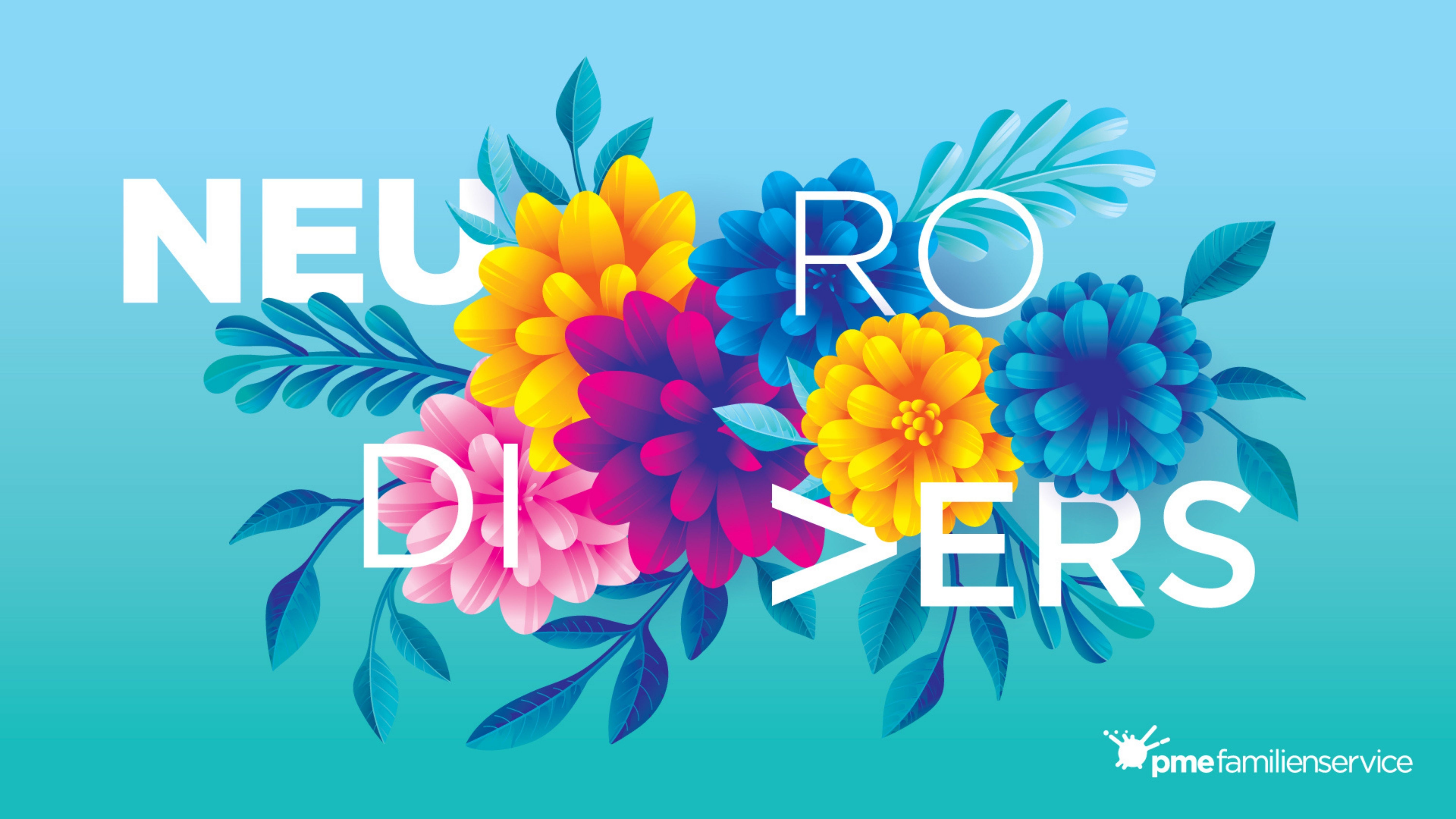 the term neurodiversity is surrounded by flowers