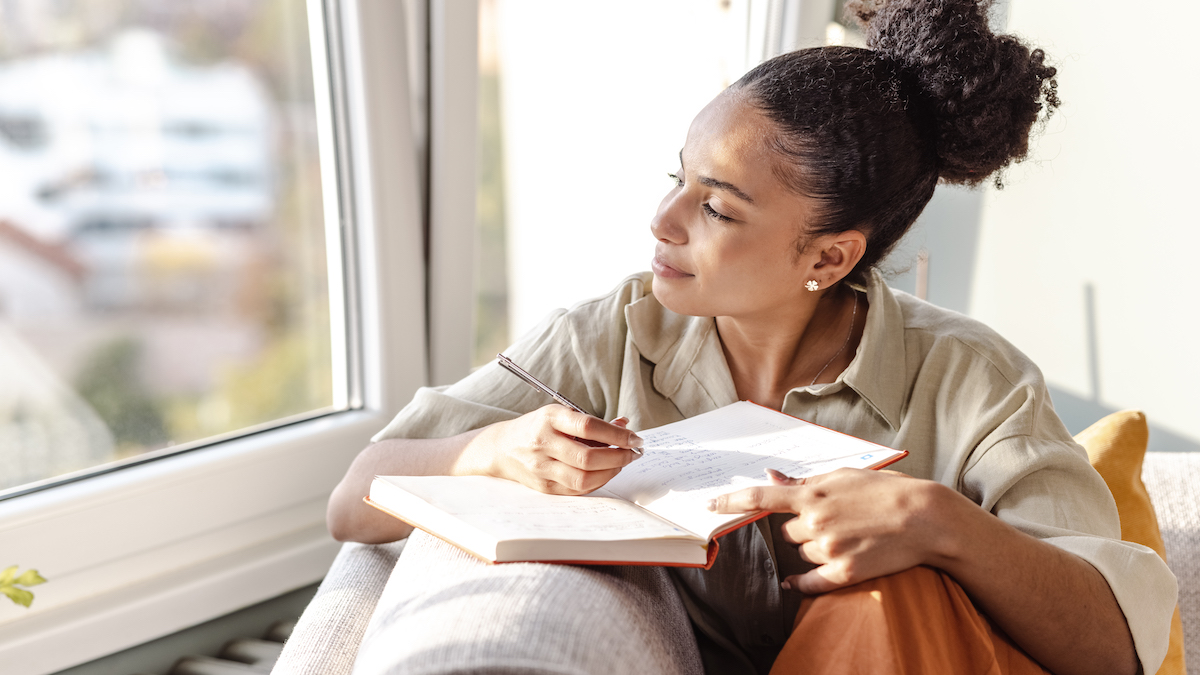 Woman writes in diary