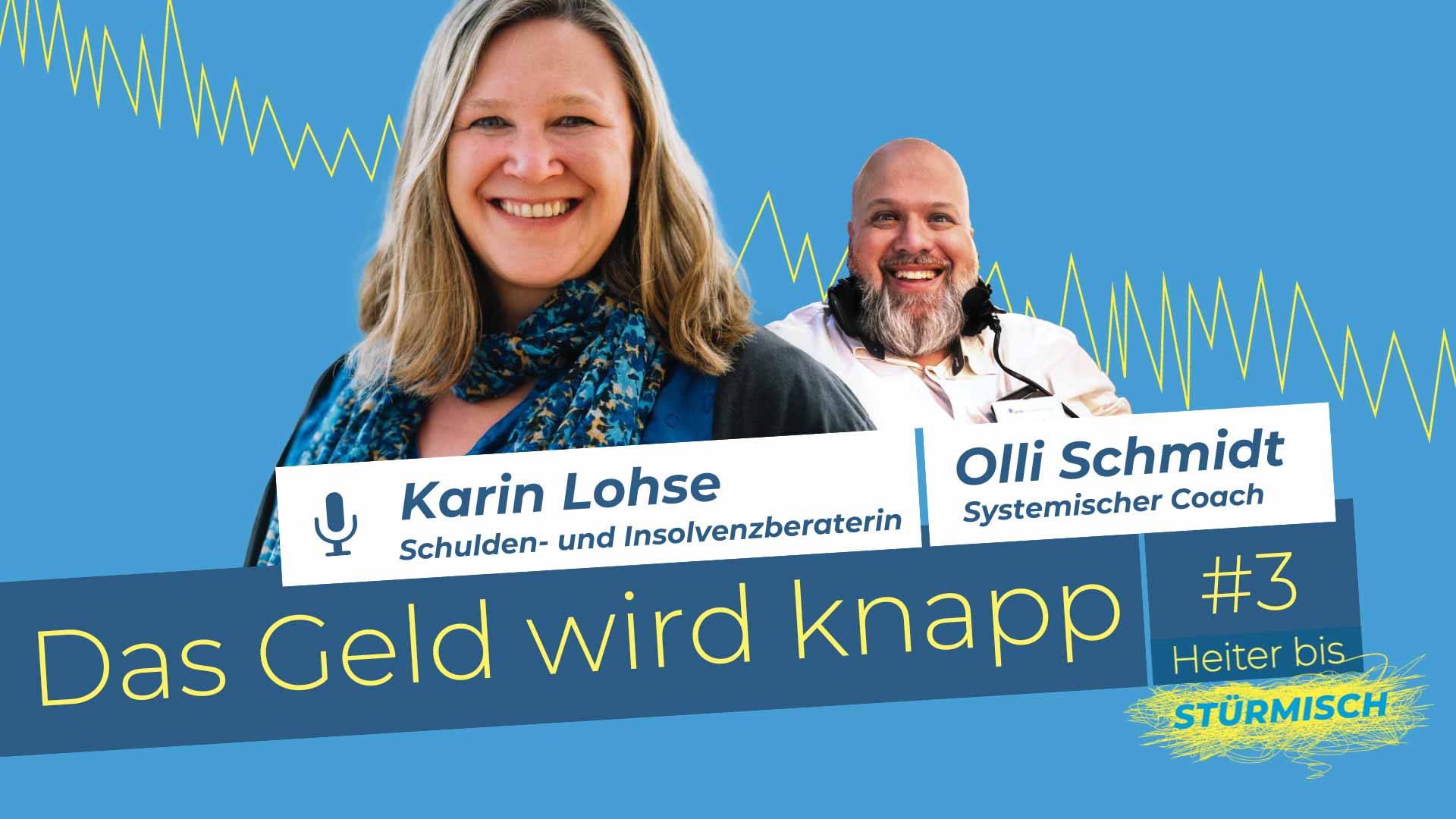 Podcast graphic of episode 3 with the characters Olli Schmidt and Karin Lohse